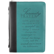 Serenity Prayer Two-tone Aqua Faux Leather Classic Bible Cover