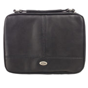 Two-fold Black Faux Leather Organizer Bible Cover