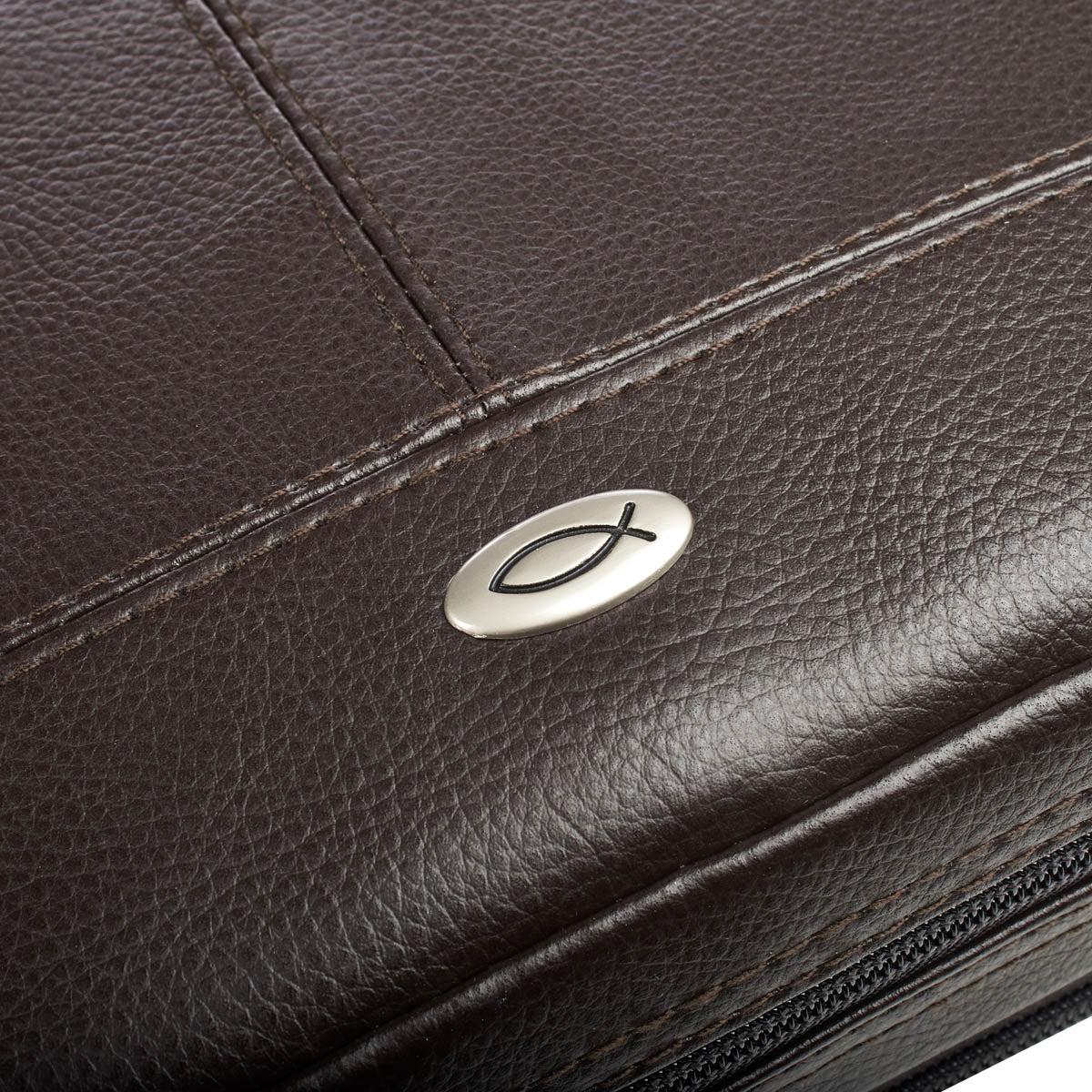 Two-fold Brown Faux Leather Organizer Bible Cover