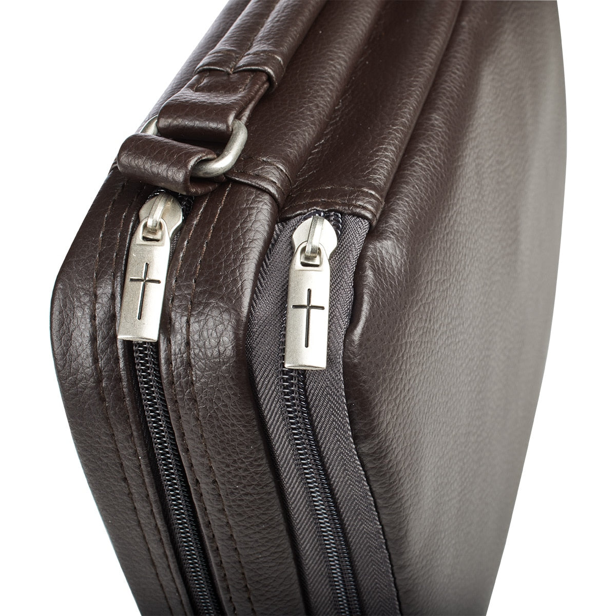 Two-fold Brown Faux Leather Organizer Bible Cover