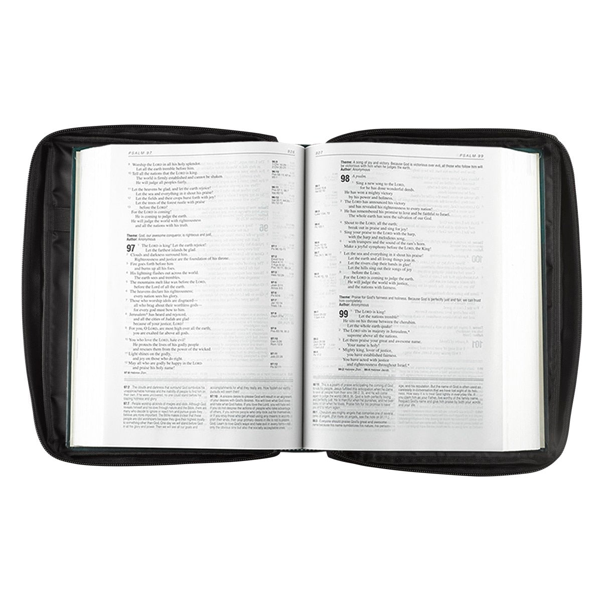 Black Poly-canvas Value Bible Cover with Ichthus Patch