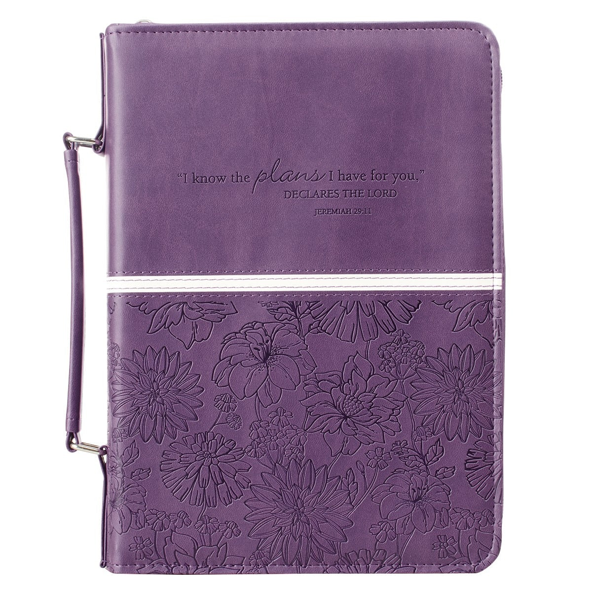 I Know the Plans Purple Floral Faux Leather Fashion Bible Cover - Jeremiah 29:11