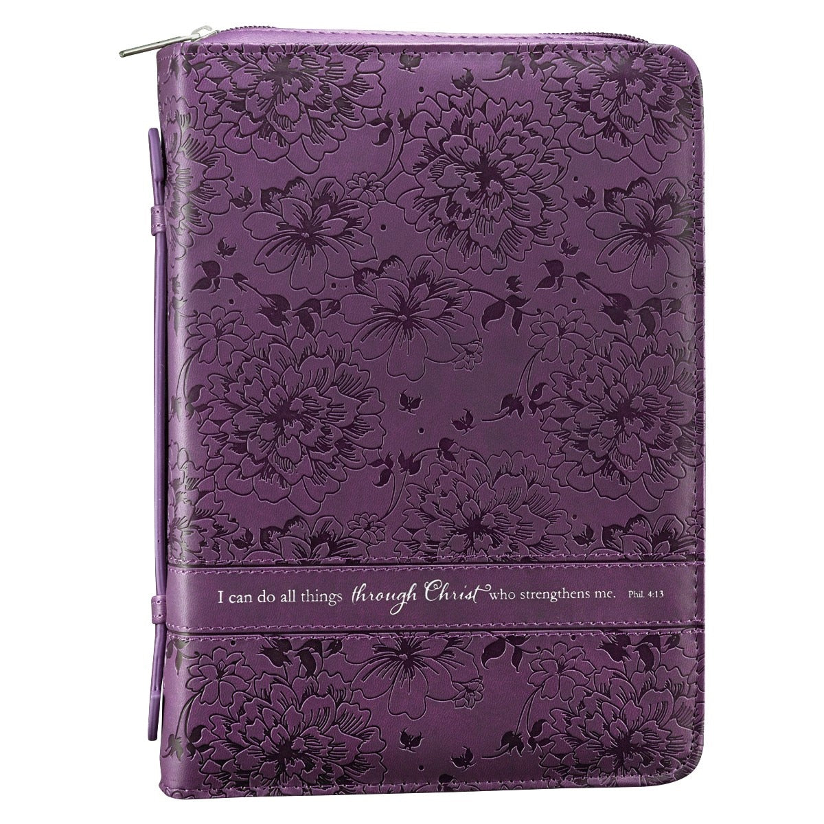 I Can Do All Things Purple Faux Leather Fashion Bible Cover - Philippians 4:13