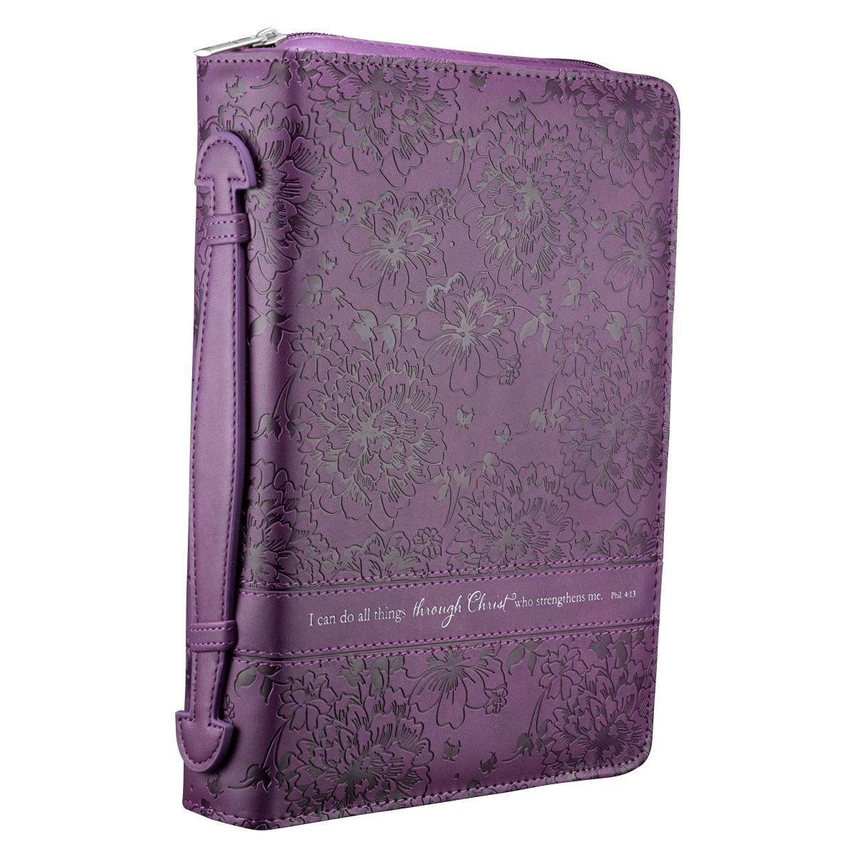 I Can Do All Things Purple Faux Leather Fashion Bible Cover - Philippians 4:13