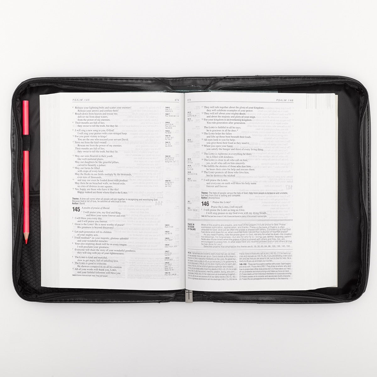 Faith Black Faux Leather Classic Bible Cover
