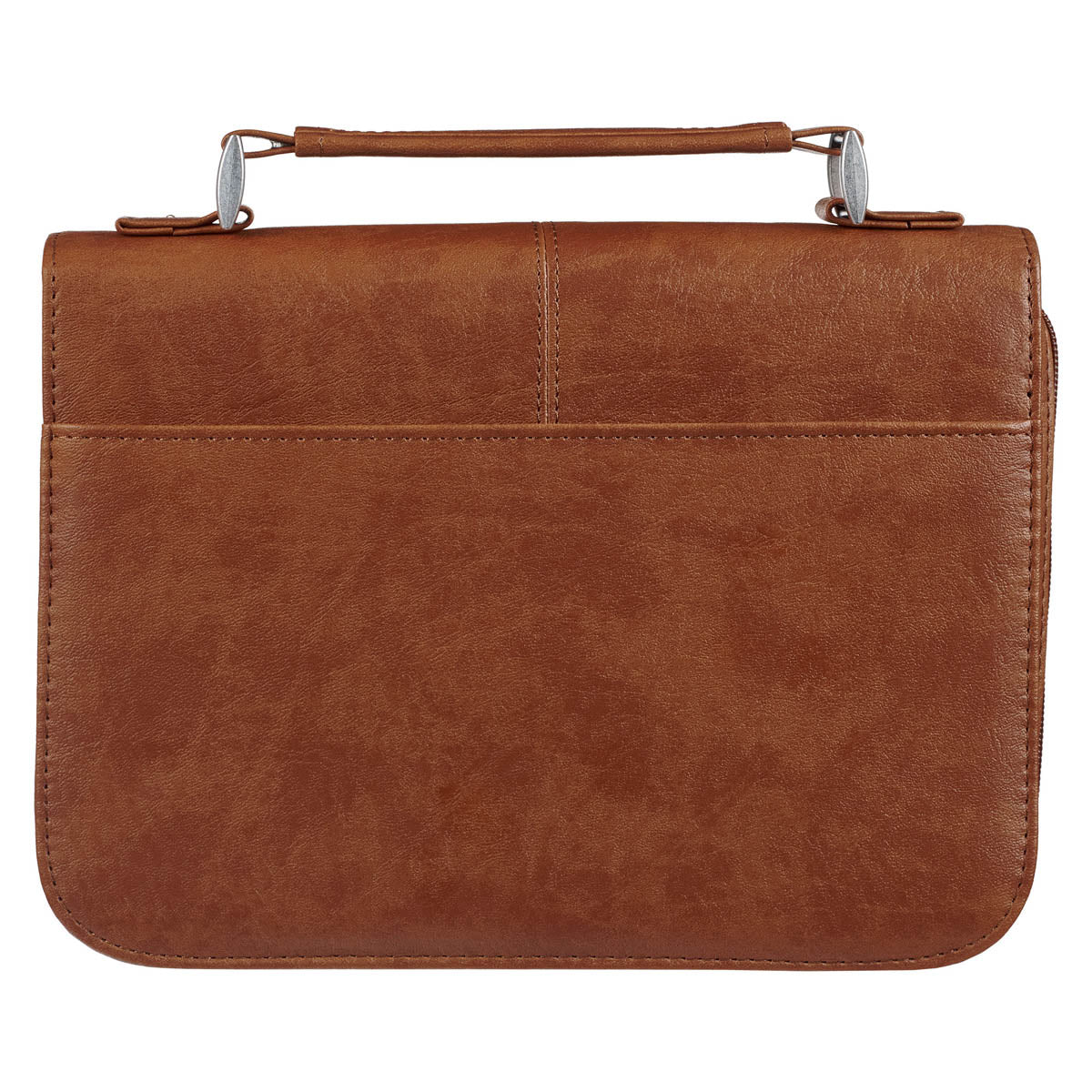 Faith Honey-brown Faux Leather Bible Cover with Badge