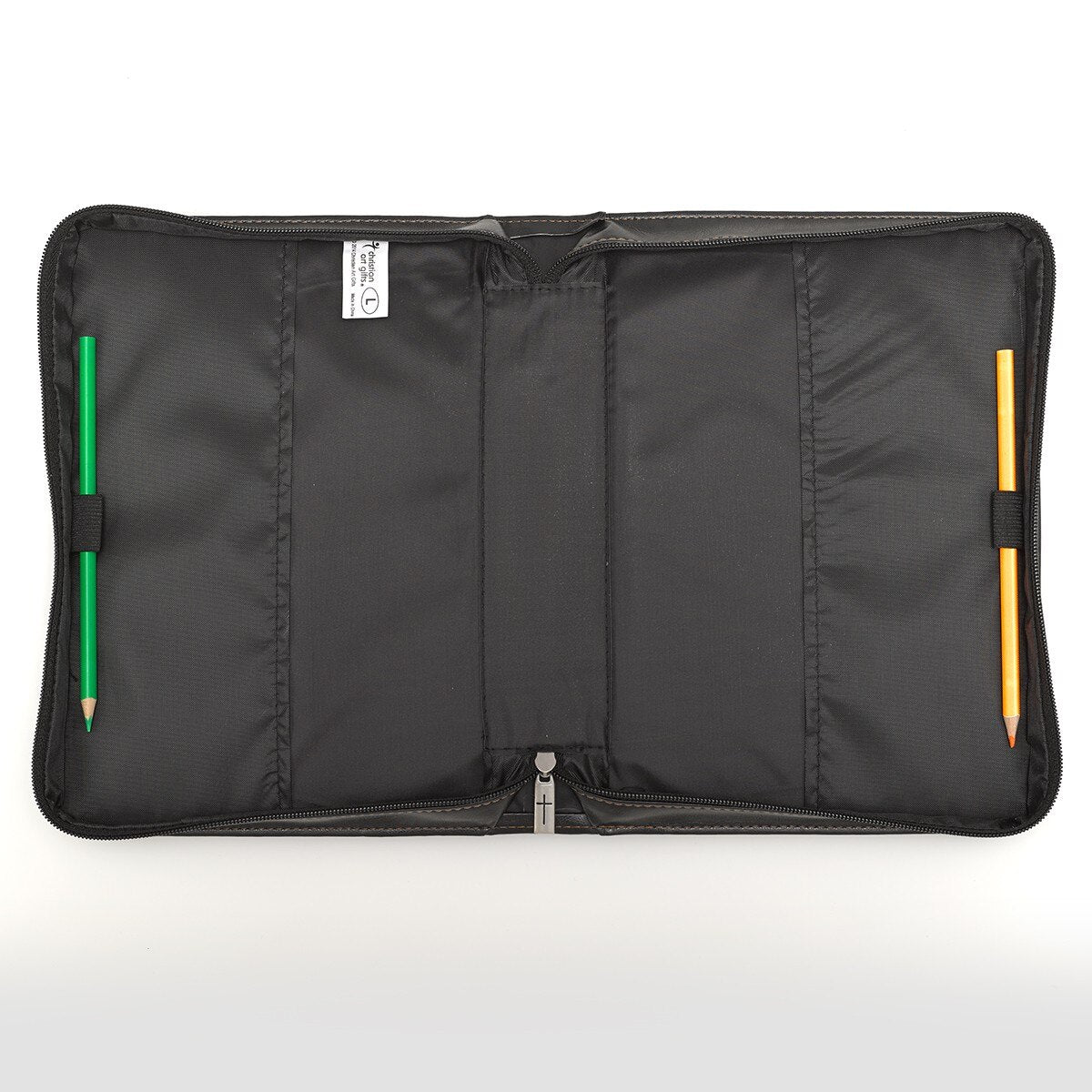 I Will Strengthen You Black and Brown Faux Leather Classic Bible Cover - Isaiah 41:10