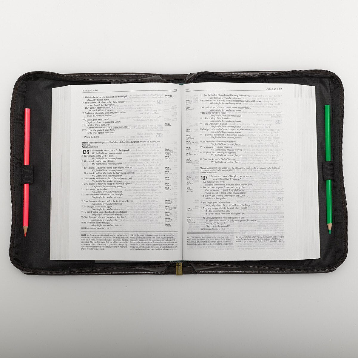 The Holy Bible Dark Brown Faux Leather Classic Bible Cover