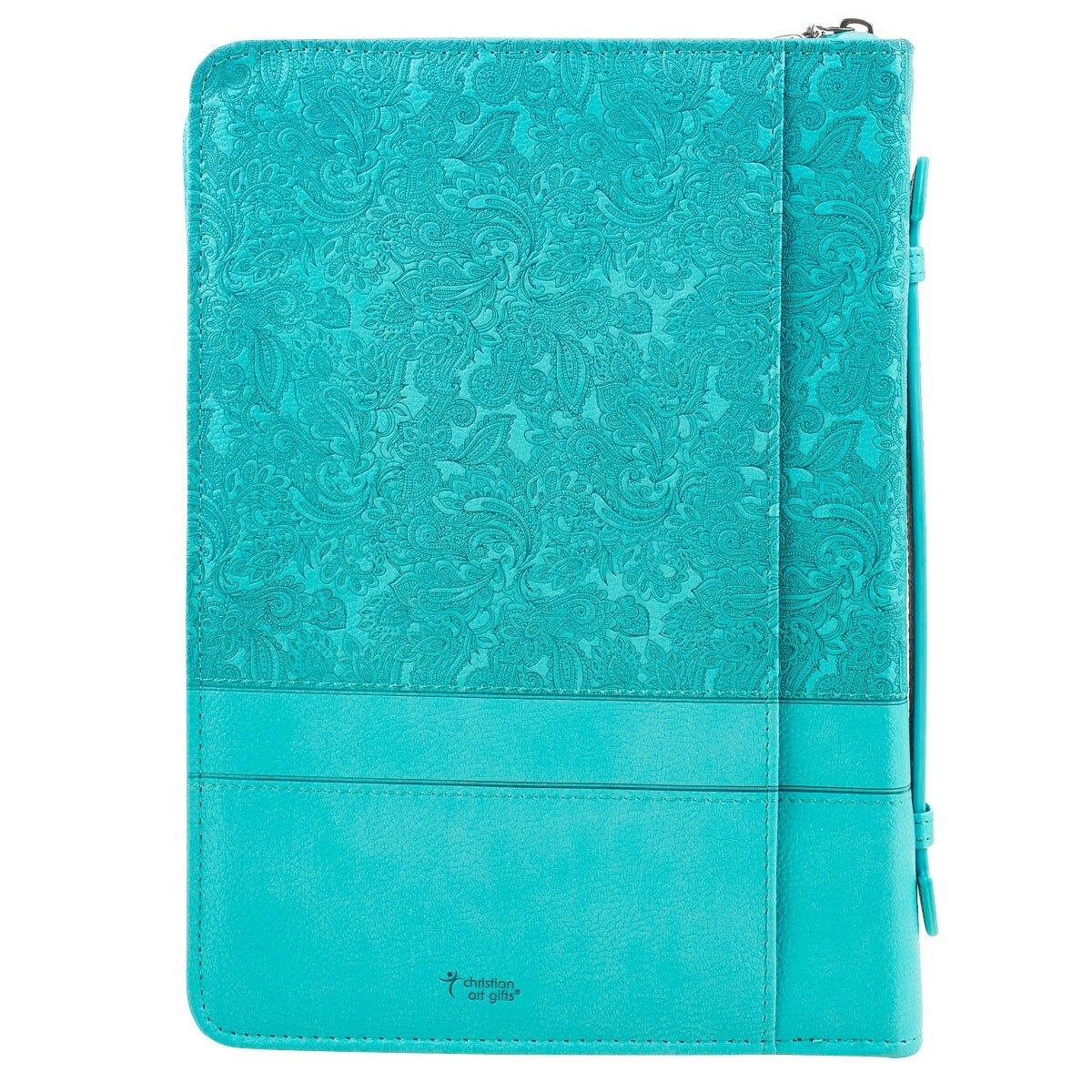 Everlasting Love Turquoise Faux Leather  Fashion Bible Cover - Jeremiah 31:3