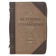 Be Strong and Courageous Portfolio Design Faux Leather Classic Bible Cover - Joshua 1:9