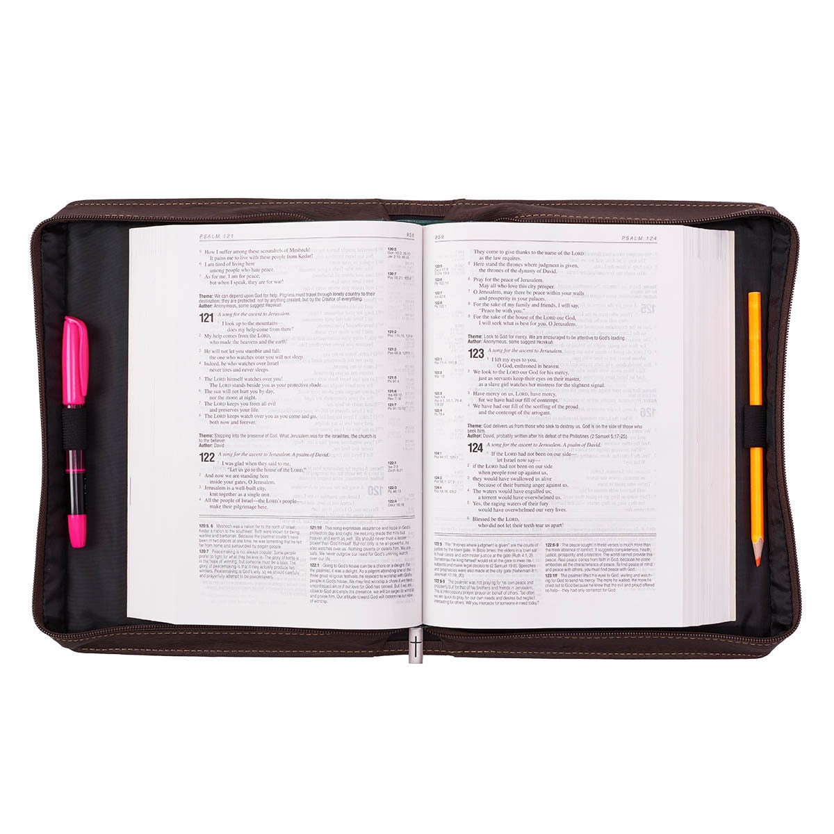 Blessed Light Blue Faux Leather Fashion Bible Cover - Luke 1:45