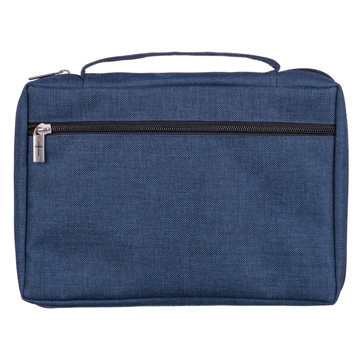 Blue Poly-Canvas Value Bible Cover with Ichthus Patch