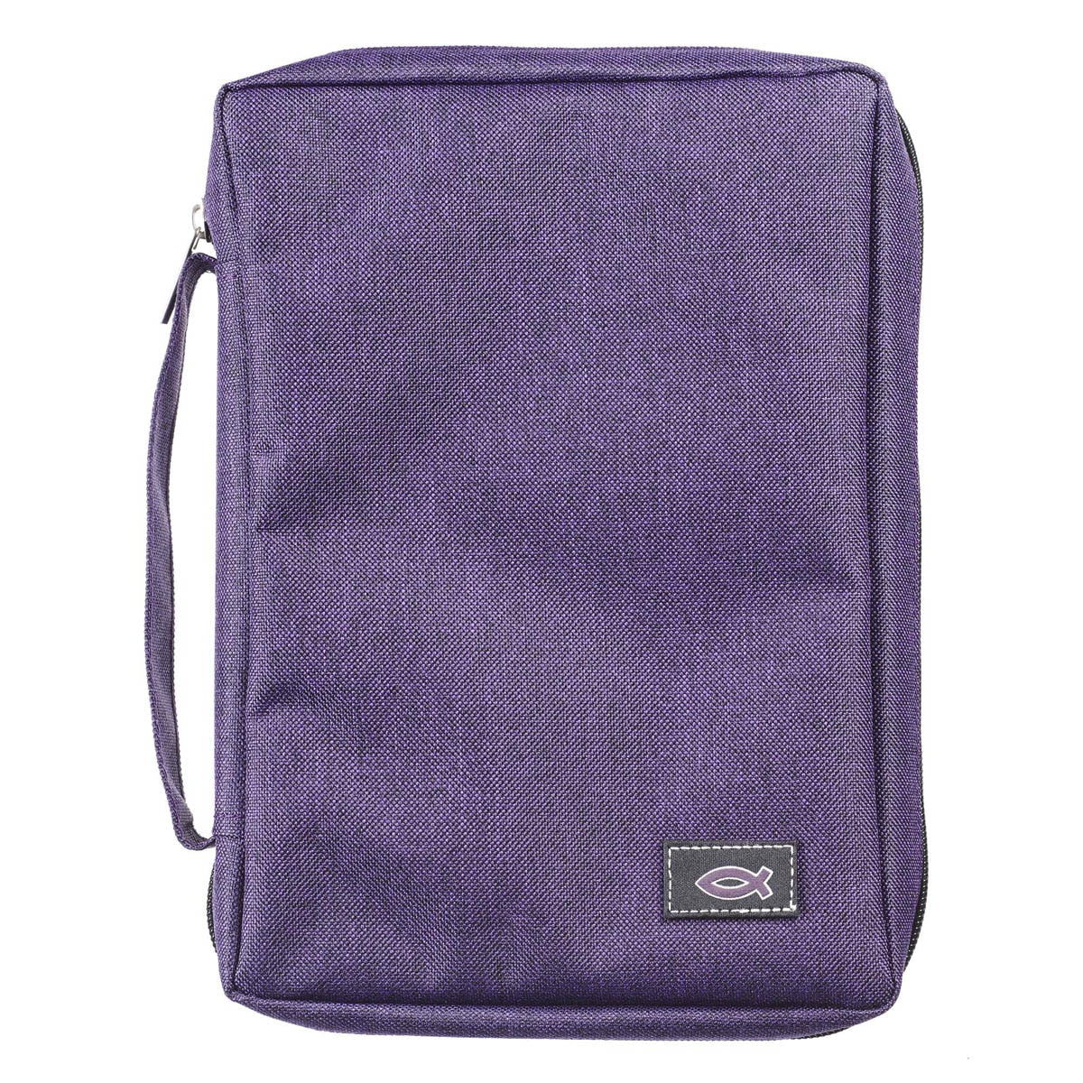 Purple Poly-Canvas Value Bible Cover with Fish Badge