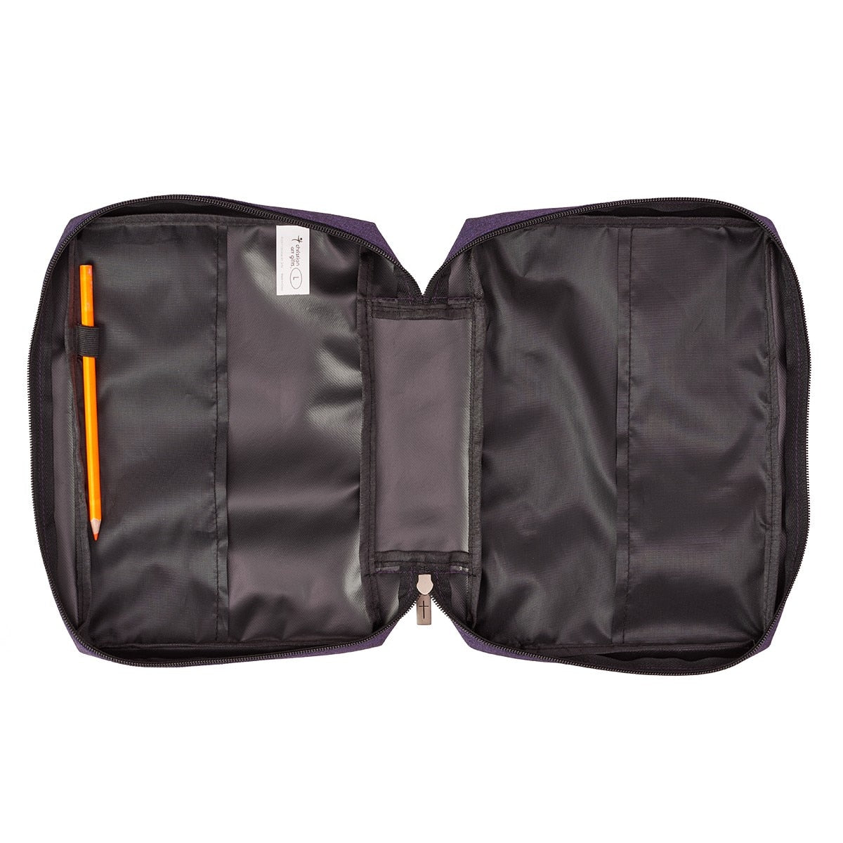 Purple Poly-Canvas Value Bible Cover with Fish Badge