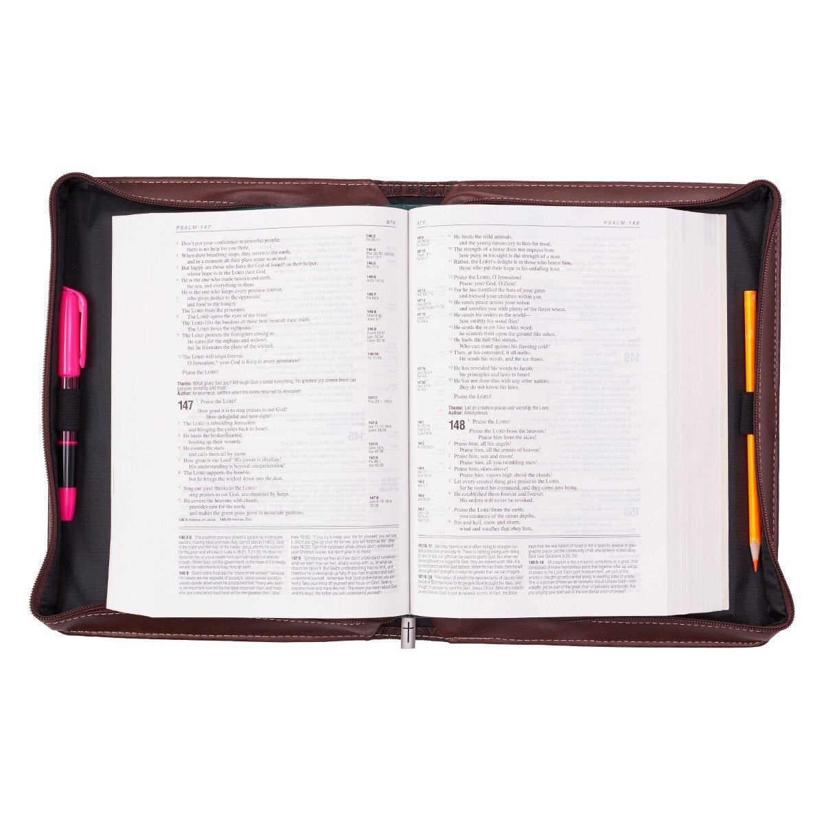 The Lord's Prayer Two-tone Brown Faux Leather Classic Bible Cover