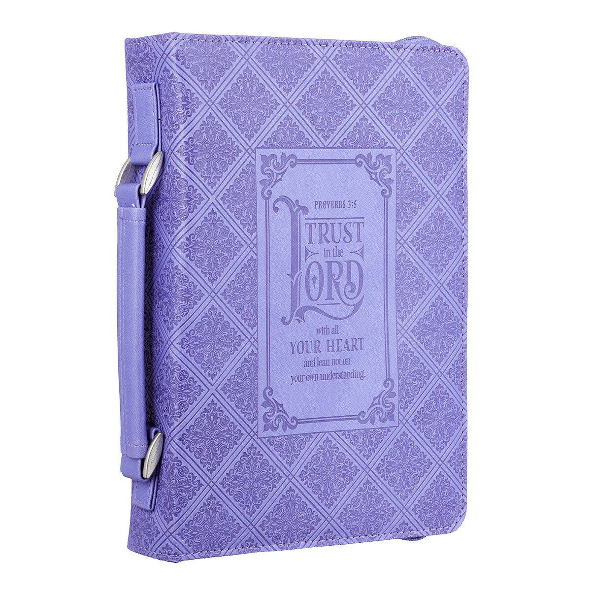 Trust in the Lord Purple Faux Leather Classic Bible Cover - Proverbs 3:5