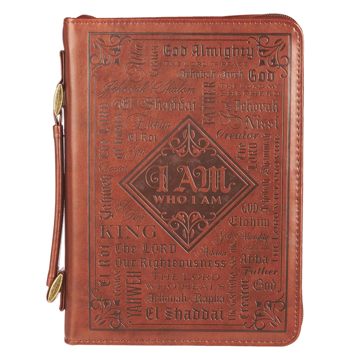 Names of God  Brown Faux Leather Bible Cover
