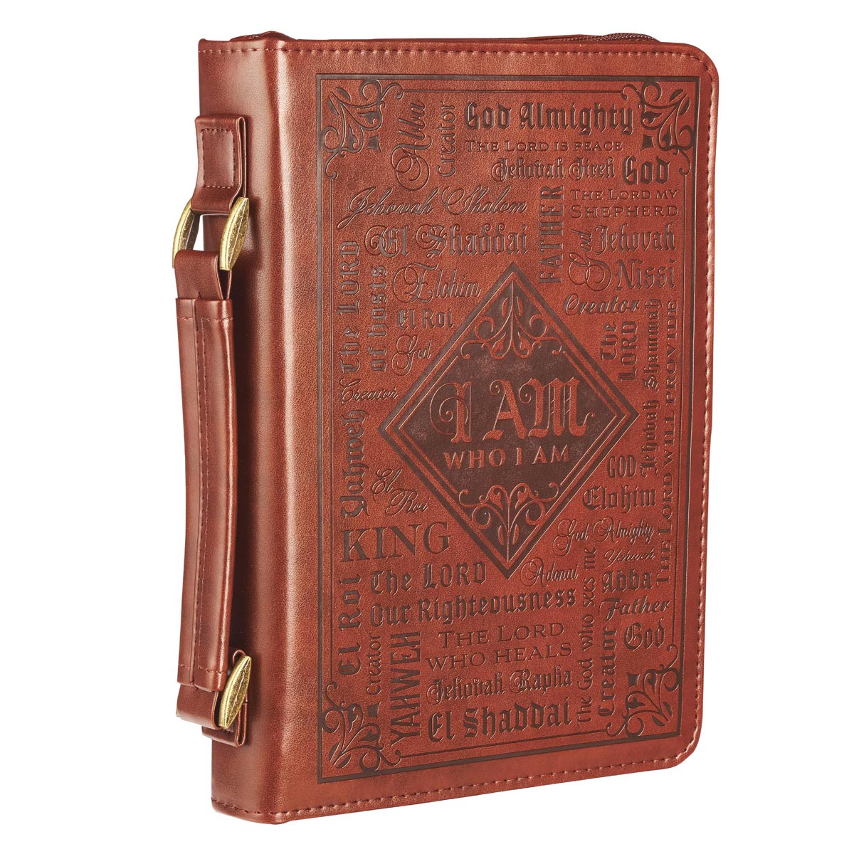 Names of God  Brown Faux Leather Bible Cover