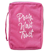 Pray Wait Trust Pink Poly-canvas Value Bible Cover