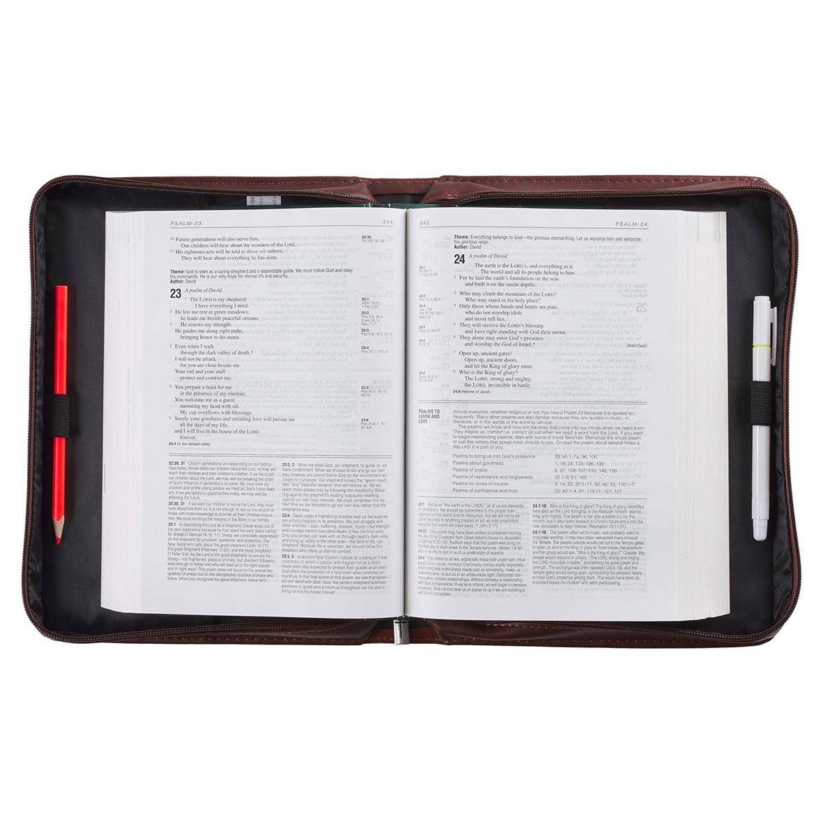 John 3:16 Two-Tone Brown Faux Leather Bible Cover With Cross