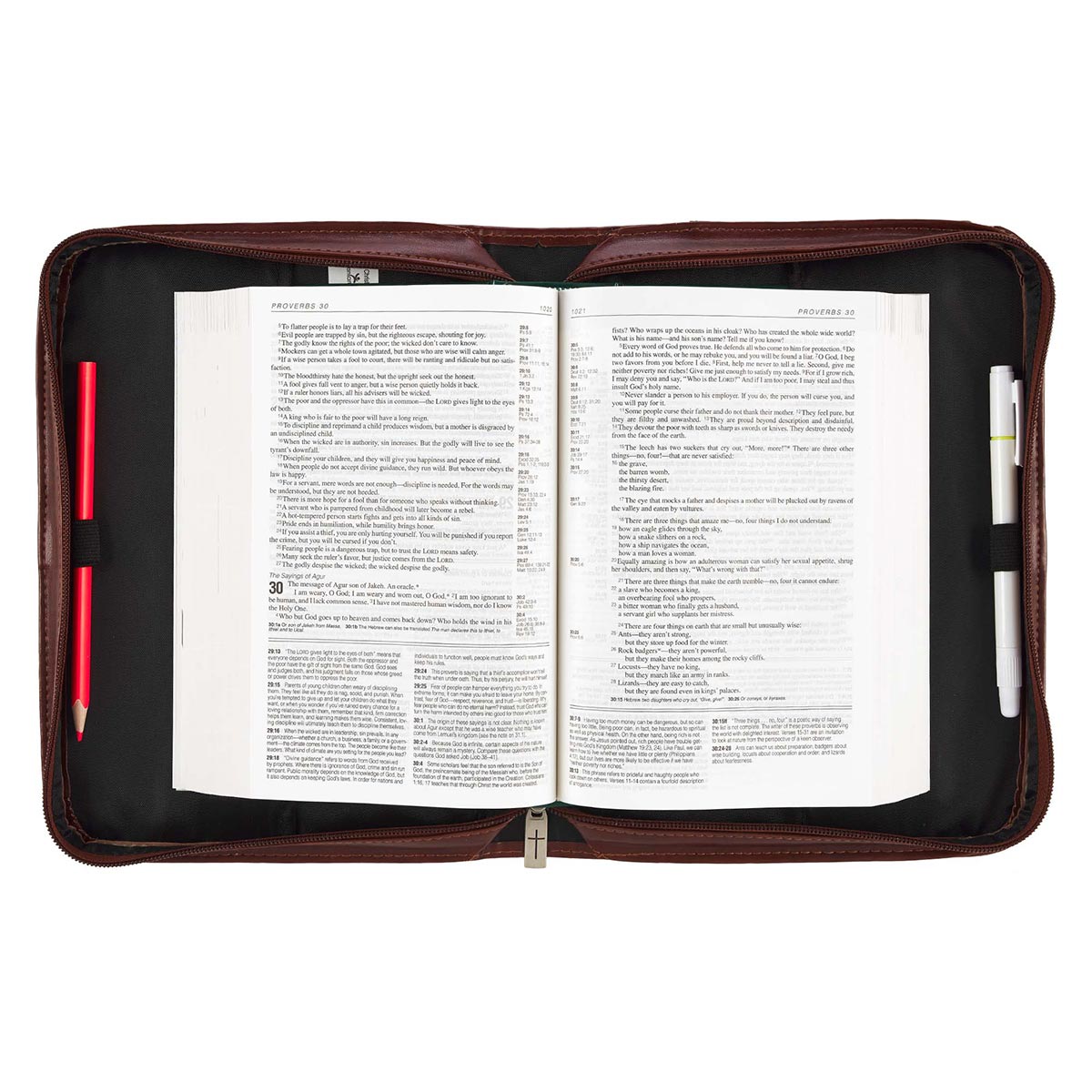 The Path Of Life Classic Faux Leather Bible Cover - Psalm 16:11