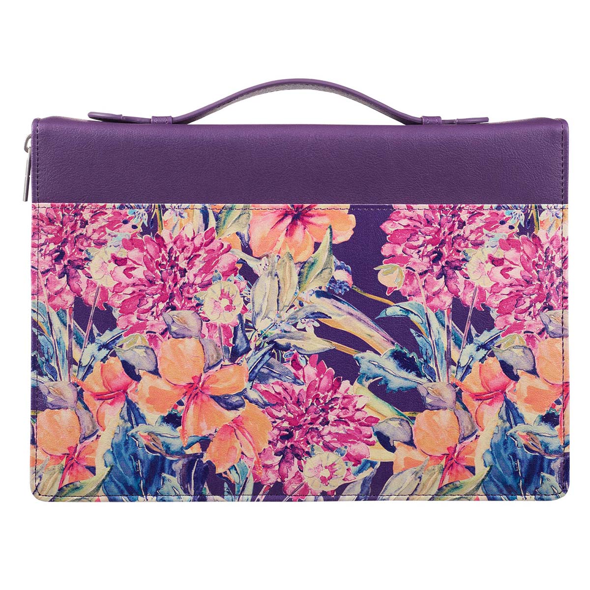 Purple Floral Blessed Is The One Faux Leather Fashion Bible Cover - Jeremiah 17:7