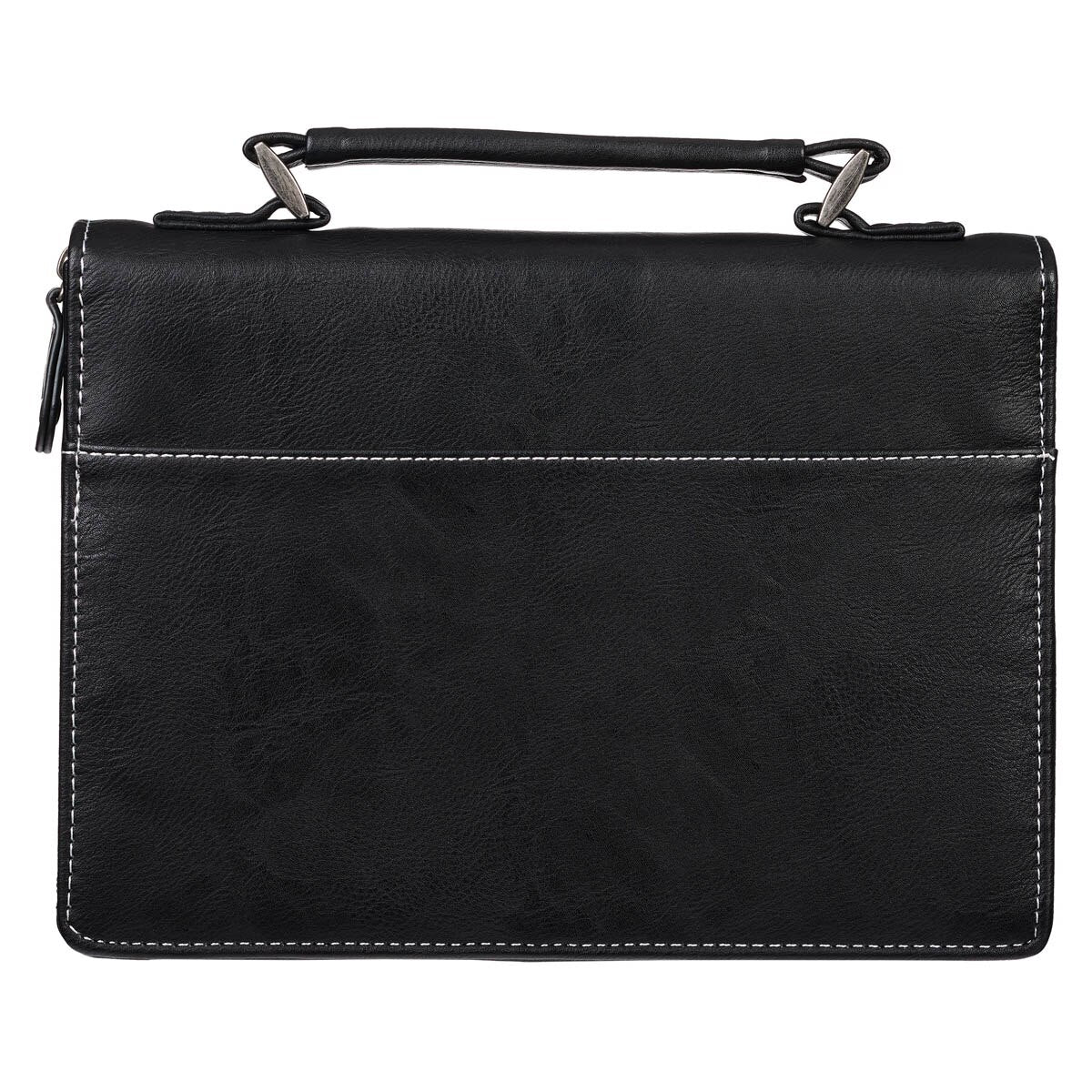 Through Christ Scenic Mountain Black Faux Leather Classic Bible Cover - Philippians 4:13