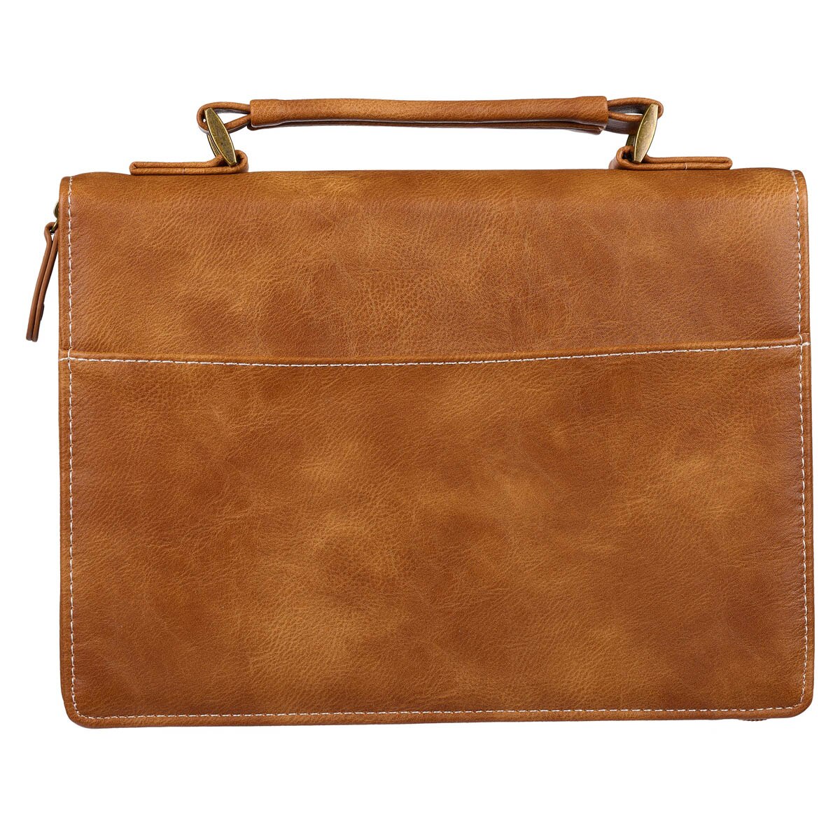 Be Strong and Courageous Mountain Lion Toffee Brown Faux Leather Classic Bible Cover – Joshua 1:9