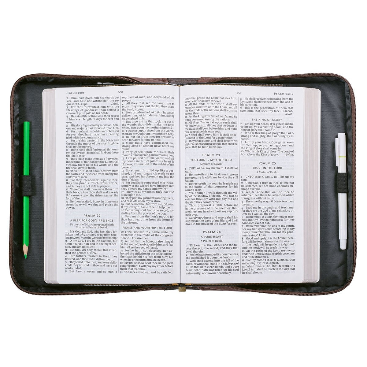 Strength and Defense Walnut-Brown Faux Leather Classic Bible Cover- Exodus 15:2