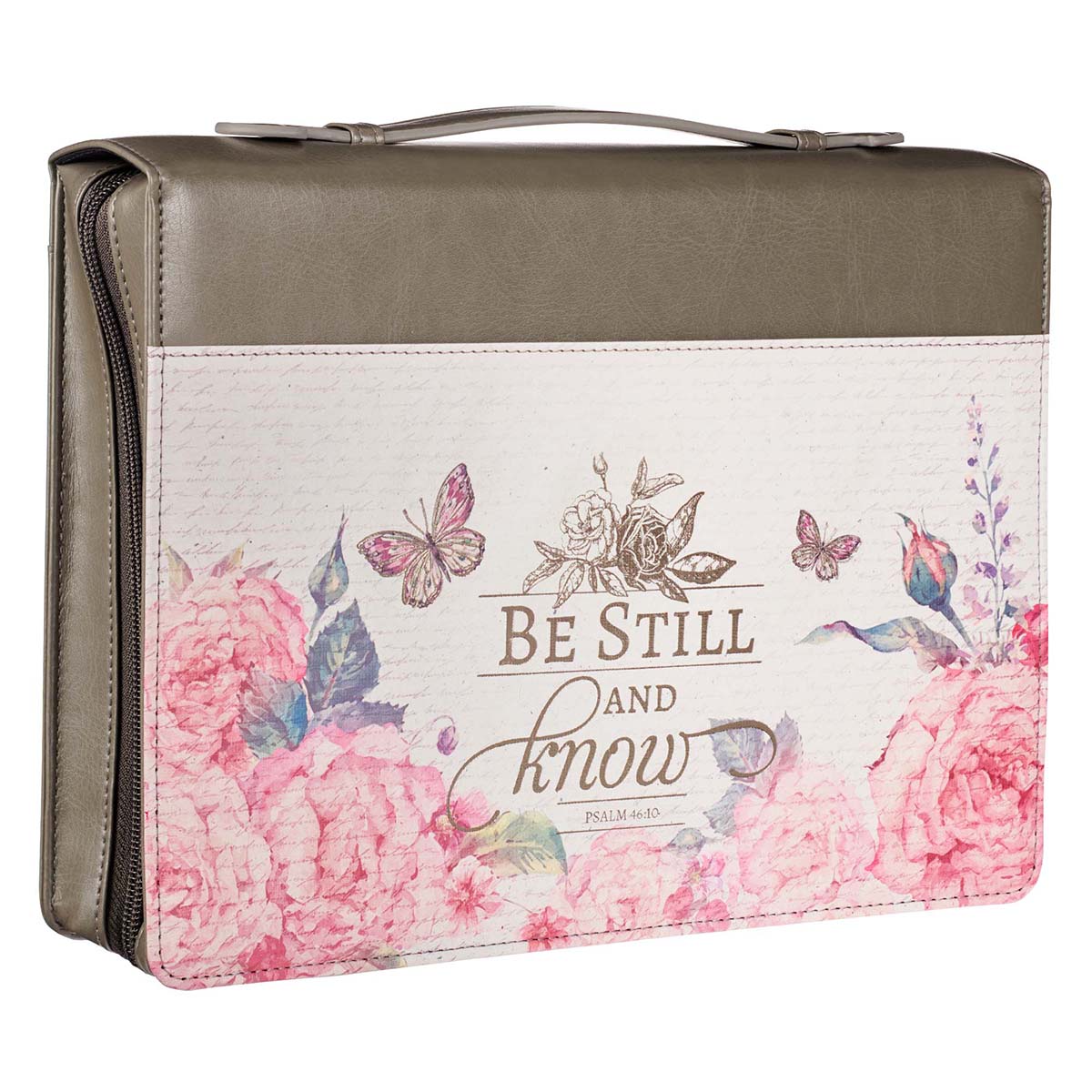 Be Still And Know Faux Leather Bible Cover - Psalm 46:10