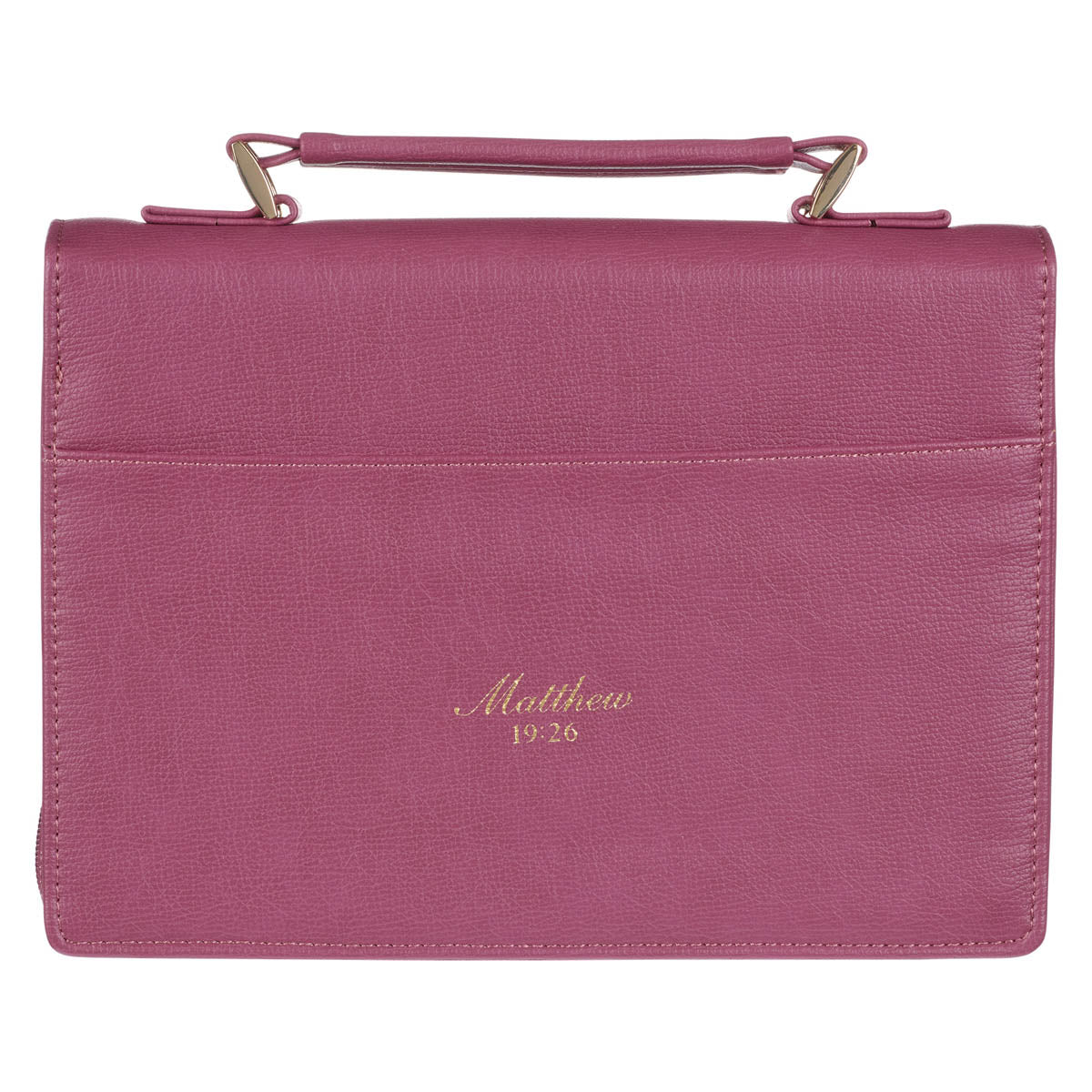 All Things Are Possible Vintage Dusty Rose Faux Leather Fashion Bible Cover – Matthew 19:26