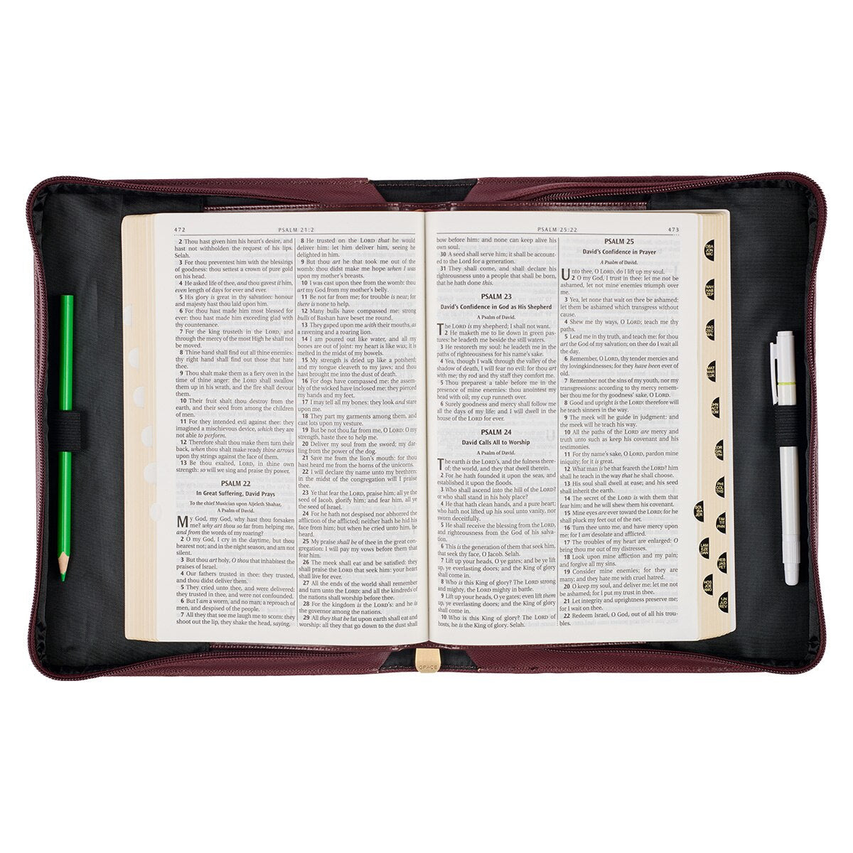 Strong and Courageous Merlot Bouquet Faux Leather Fashion Bible Cover – Joshua 1:9