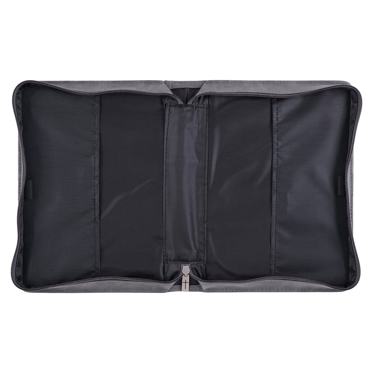 Trust in the LORD Gray and Black Faux Leather Bible Cover - Proverbs 3:5