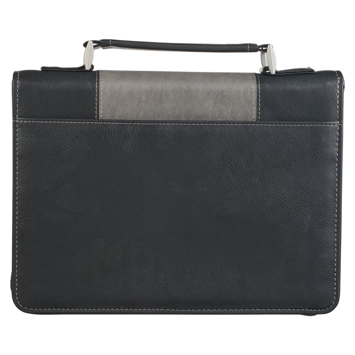 Walk by Faith Black and Gray Faux Leather Classic Bible Cover - 2 Corinthians 5:7