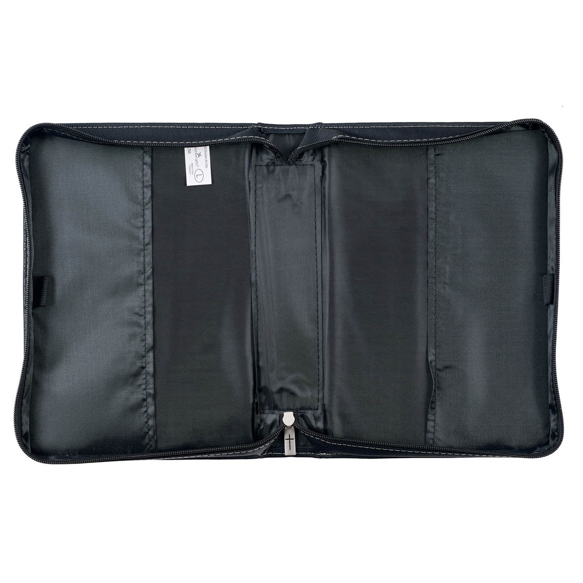 Walk by Faith Black and Gray Faux Leather Classic Bible Cover - 2 Corinthians 5:7