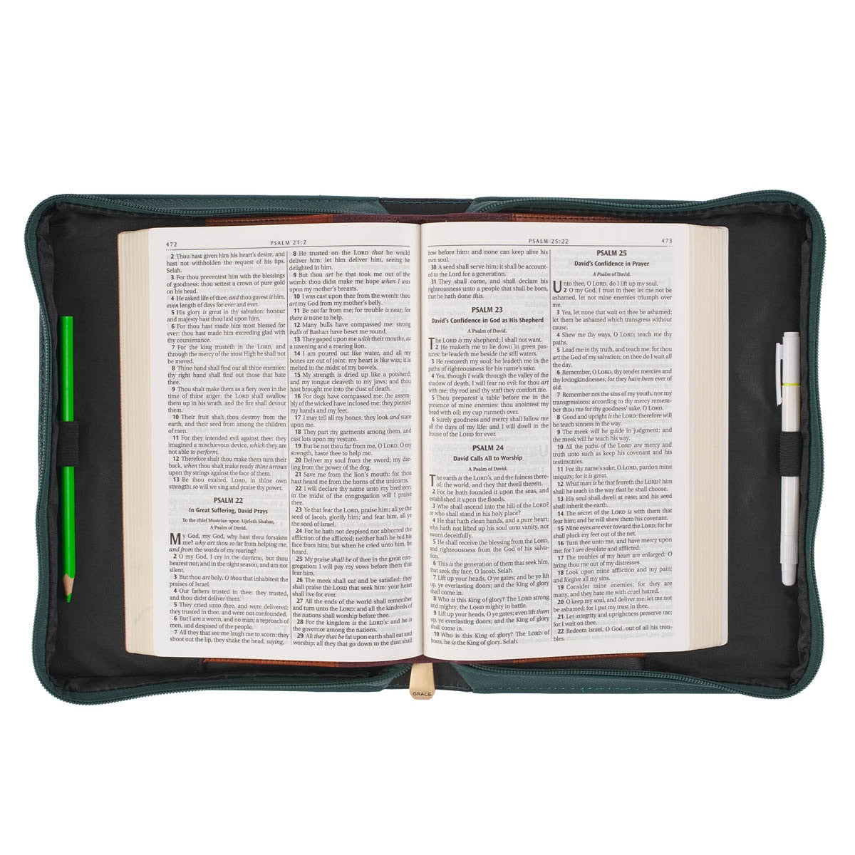 All Things are Possible Teal Tourmaline Faux Leather Fashion Bible Cover - Matthew 6:19