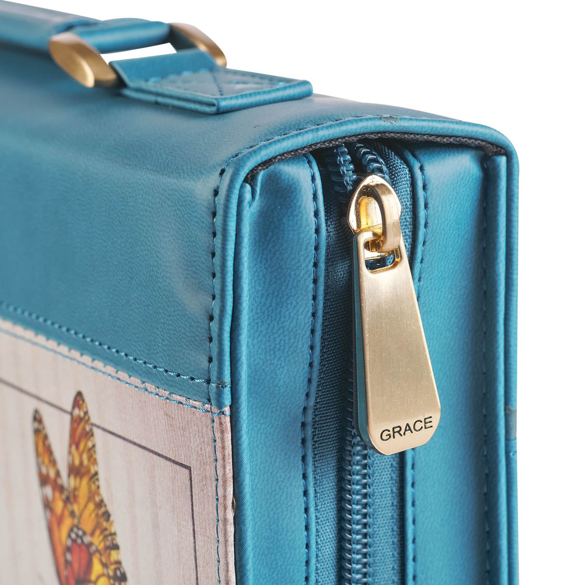 Hope in the LORD Floral Mediterranean Blue Faux Leather Fashion Bible Cover