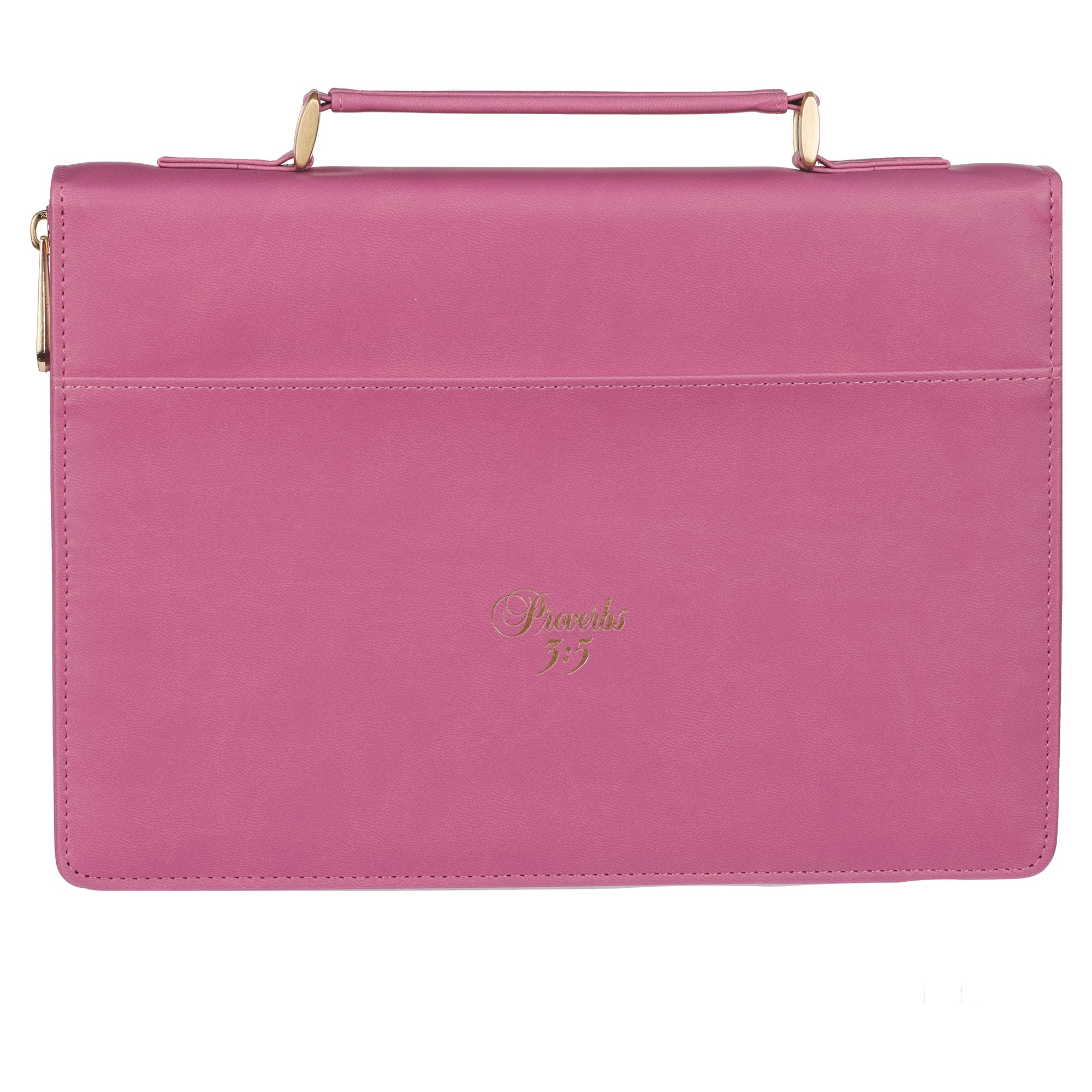 Trust in the LORD Floral Begonia Pink Faux Leather Fashion Bible Cover - Proverbs 3:5