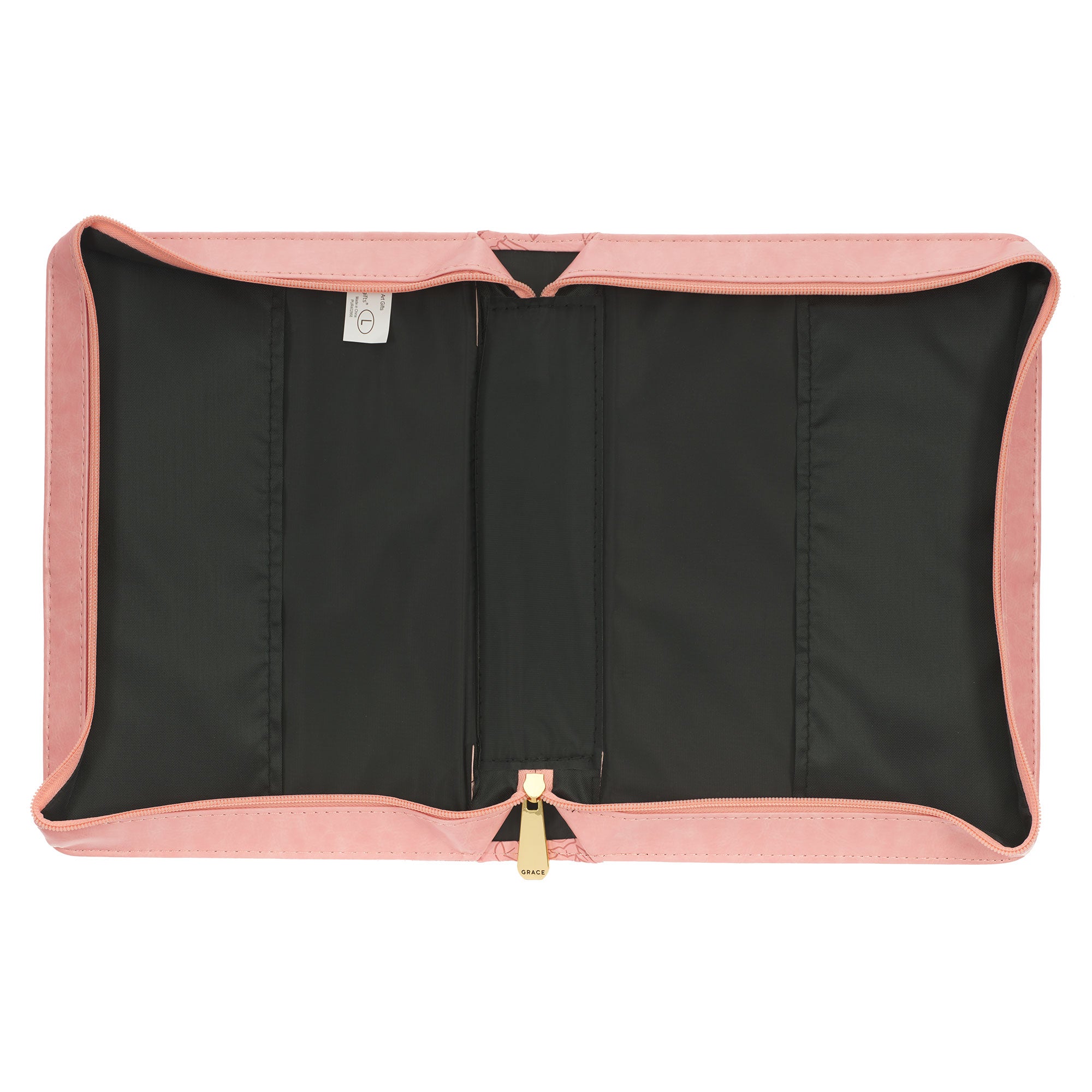 Strength and Dignity Rose Pink Faux Leather Bible Cover - Proverbs 31:25