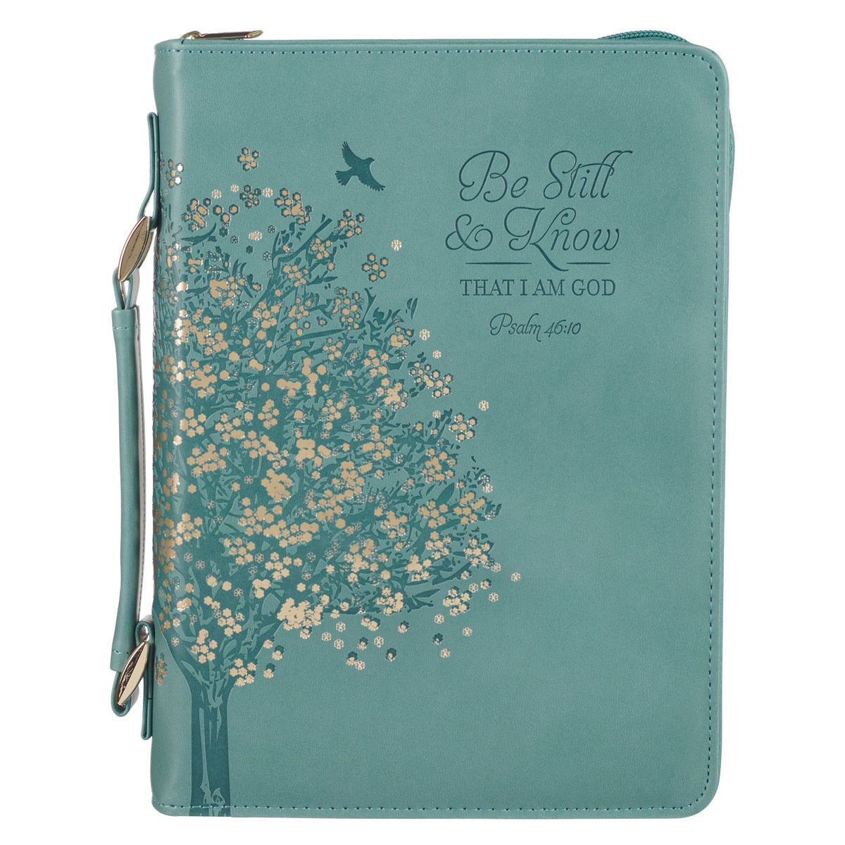 Be Still and Know Teal Faux Leather Fashion Bible Cover - Psalm 46:10