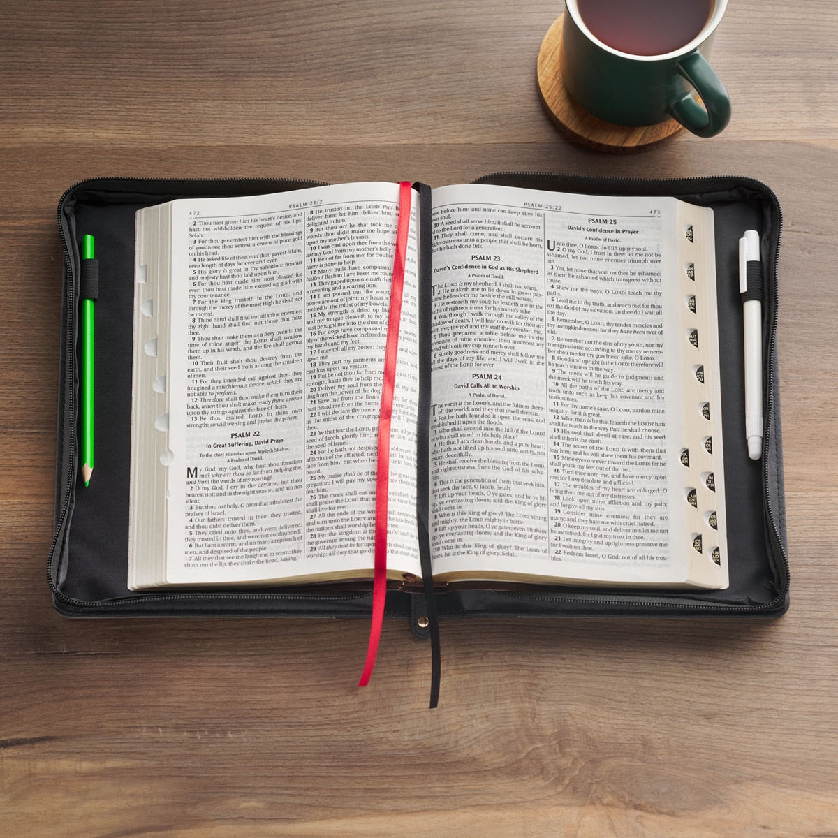 Trust in the Lord Charcoal Faux Leather Bible Cover - Proverbs 3:5