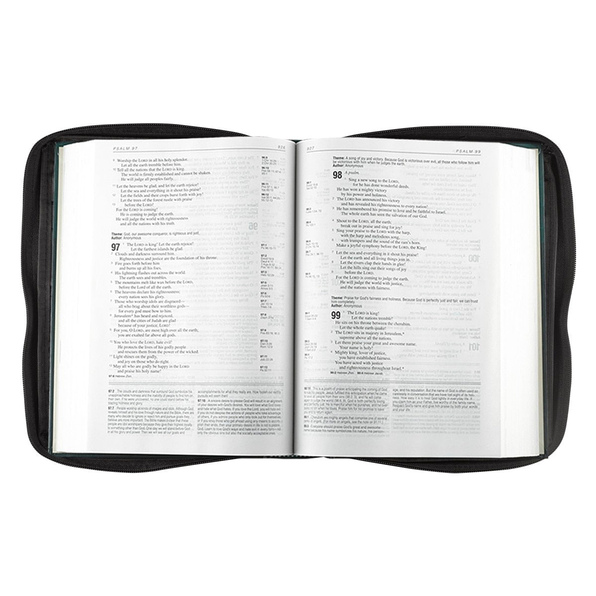Polyester with Fish Badge in Black Bible Cover
