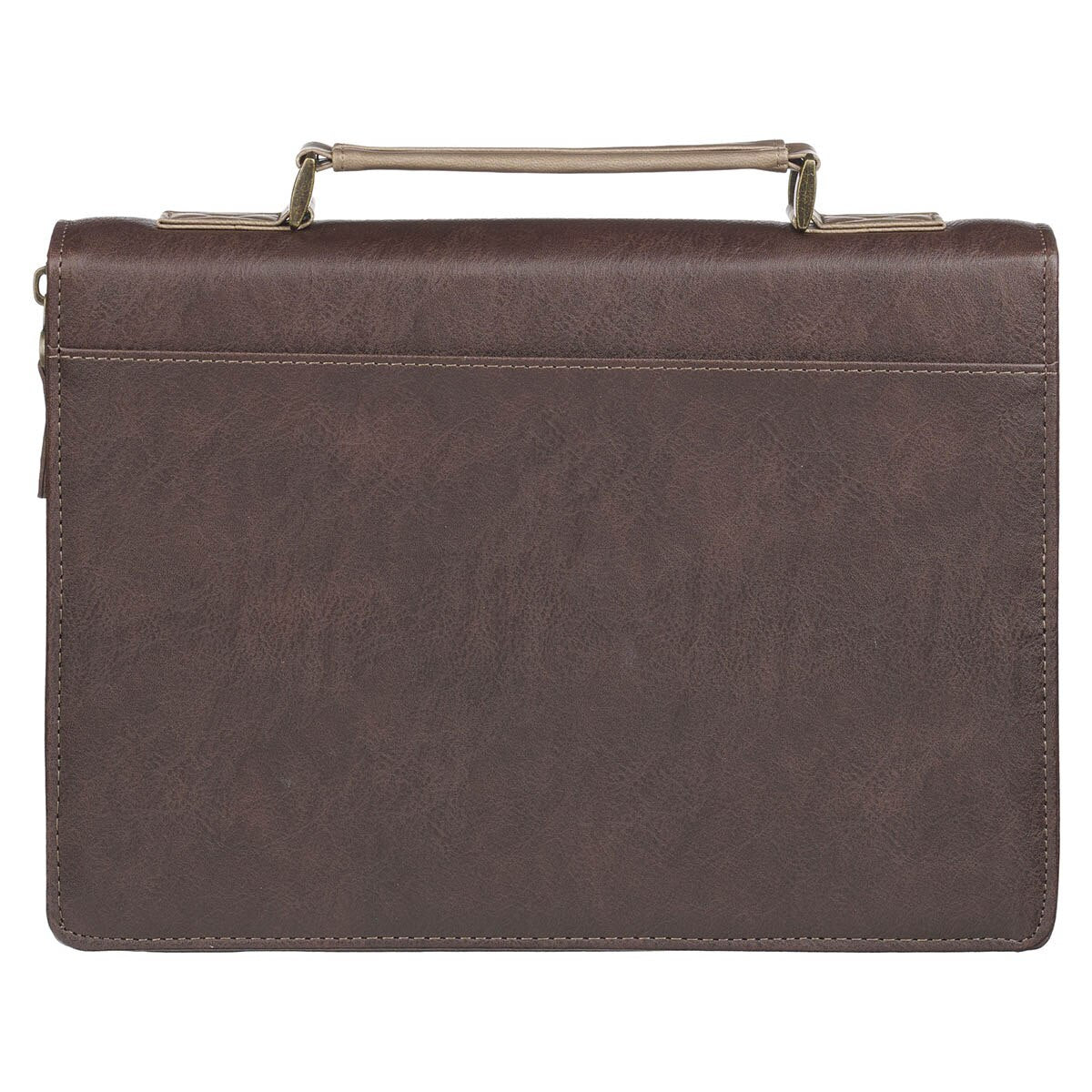 The Plans Cocoa Brown and Taupe Faux Leather Classic Bible Cover - Jeremiah 29:11