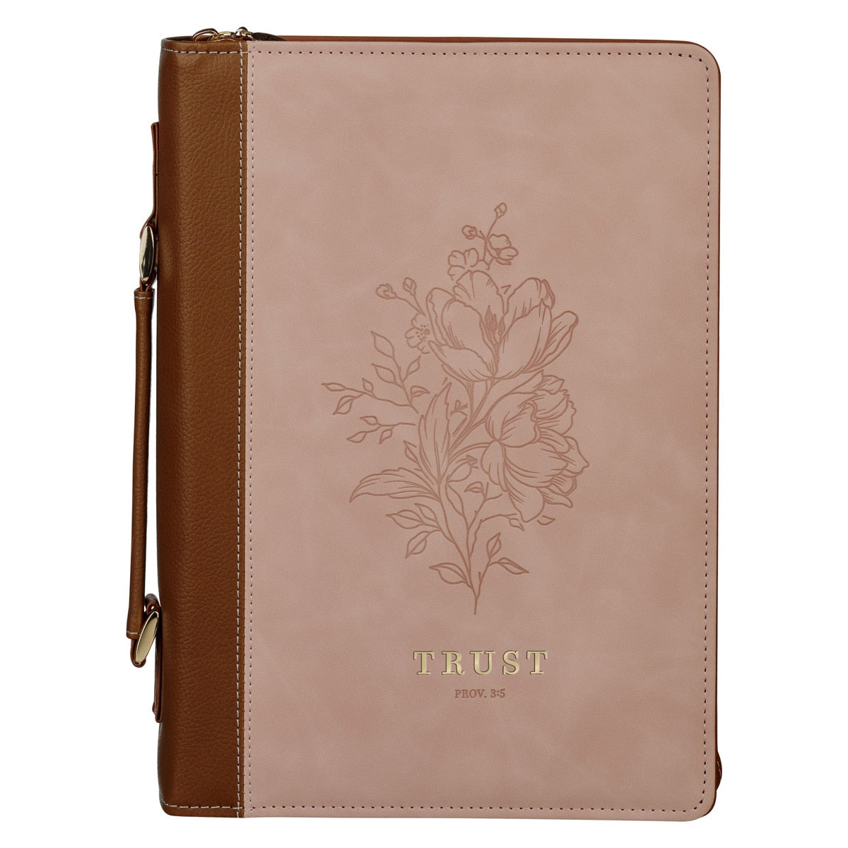 Trust Mottled Blush Faux Leather Fashion Bible Cover - Proverbs 3:5