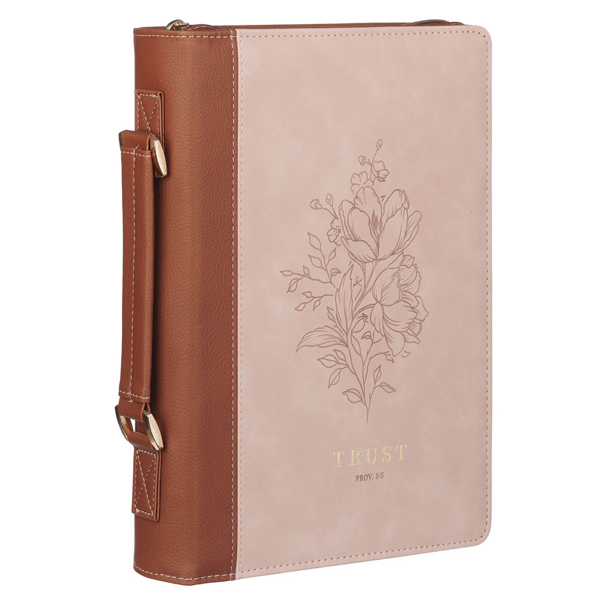 Trust Mottled Blush Faux Leather Fashion Bible Cover - Proverbs 3:5