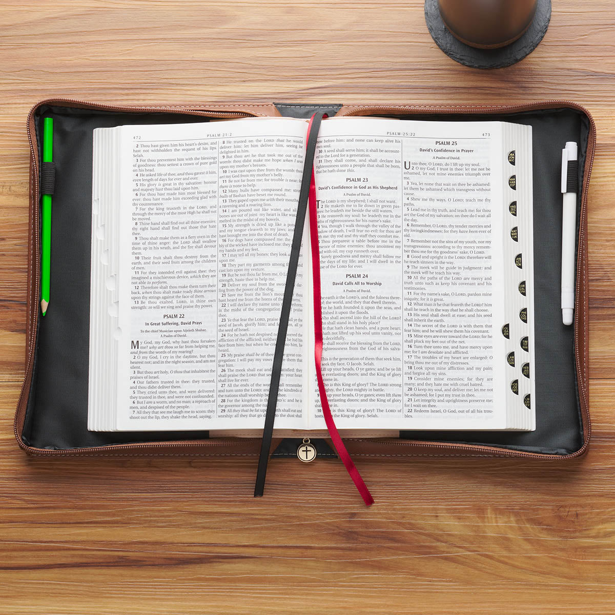 Trust Mottled Blush Faux Leather Fashion Bible Cover - Proverbs 3:5