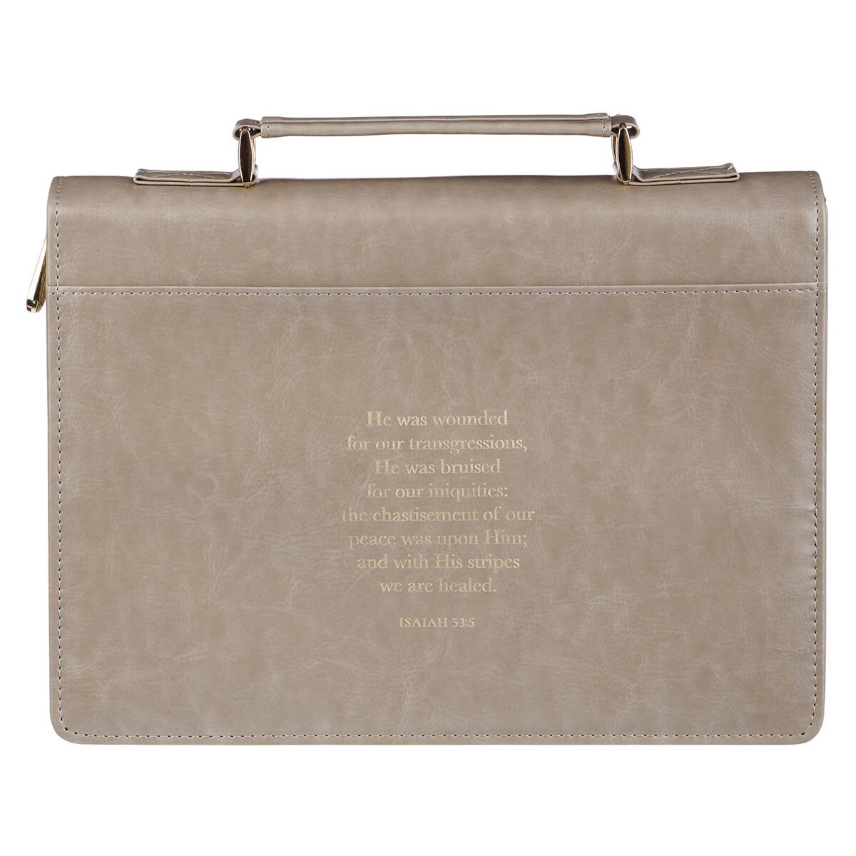 Amazing Grace Taupe Crown of Thorns Faux Leather Fashion Bible Cover - Isaiah 53:5