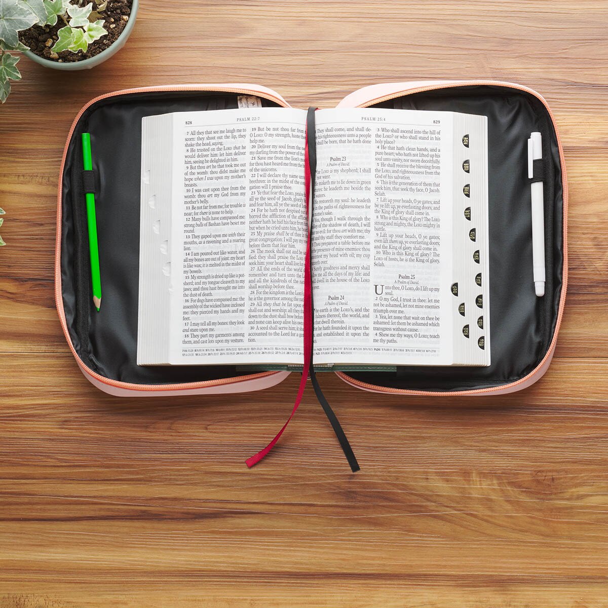 Trust in the Lord Peach Floral Faux Leather Fashion Bible Cover - Proverbs 3:5