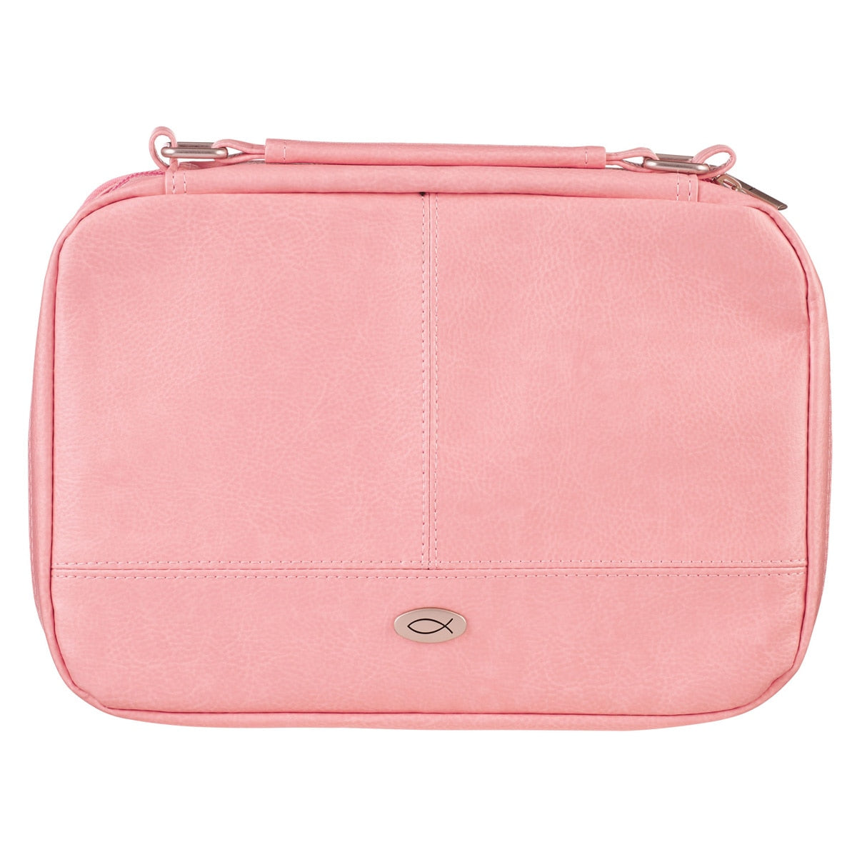 Two-fold Pink Faux Leather Organizer Bible Cover