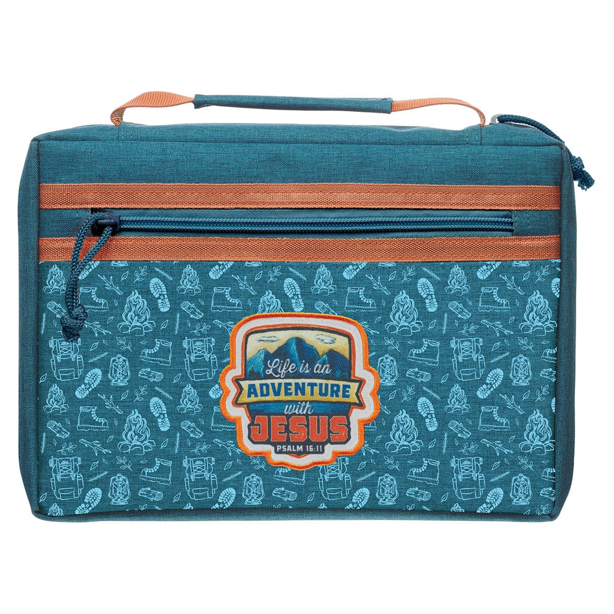 Adventure with Jesus Teal and Orange Fashion Bible Cover - Psalm 16:11
